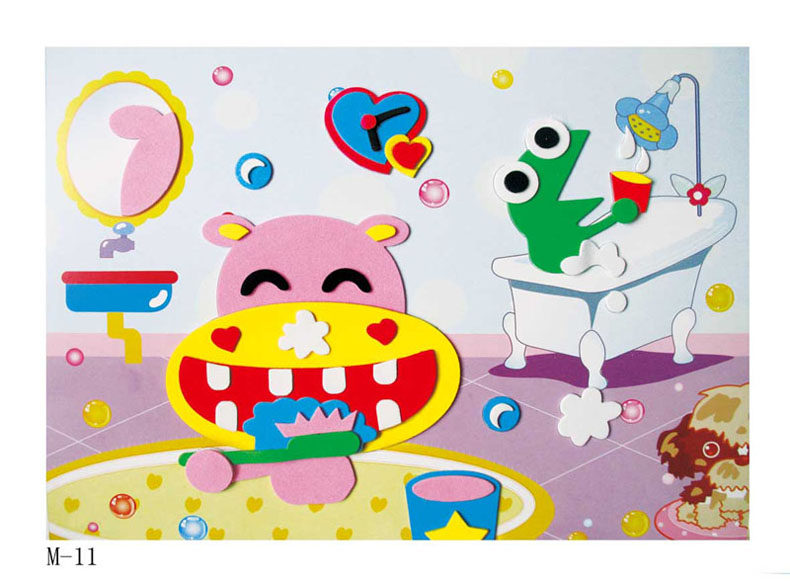 eva贴画儿童手工制作材料包早教粘贴纸益智玩具