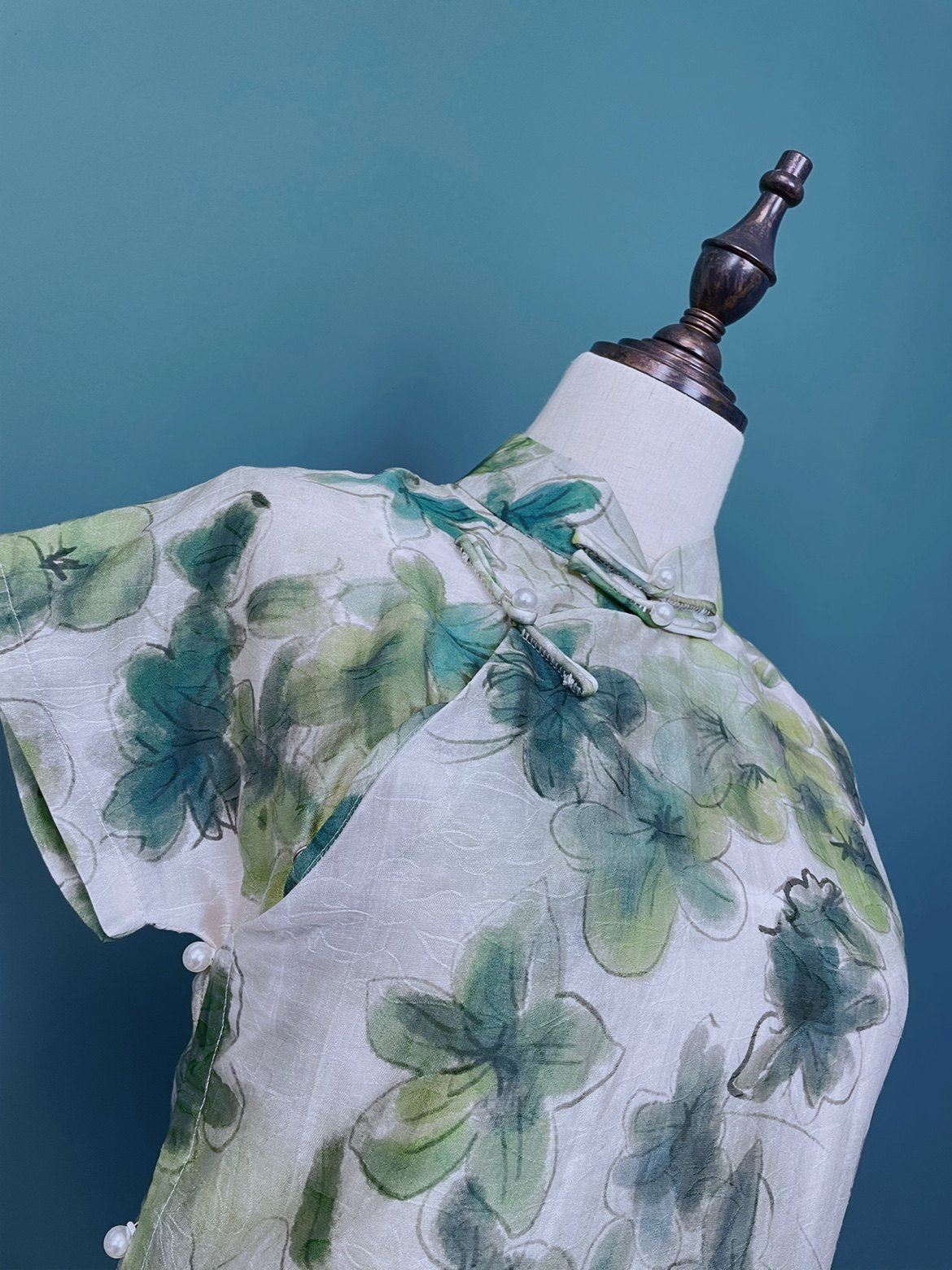 旗袍五月花全开开襟1930s曳地夏季连肩古法日常旗袍