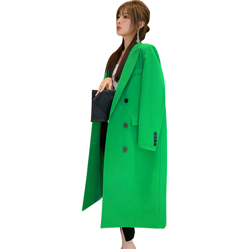 绿色2022年新款风衣女高端春装中长款气质春秋款女装减龄时尚外套