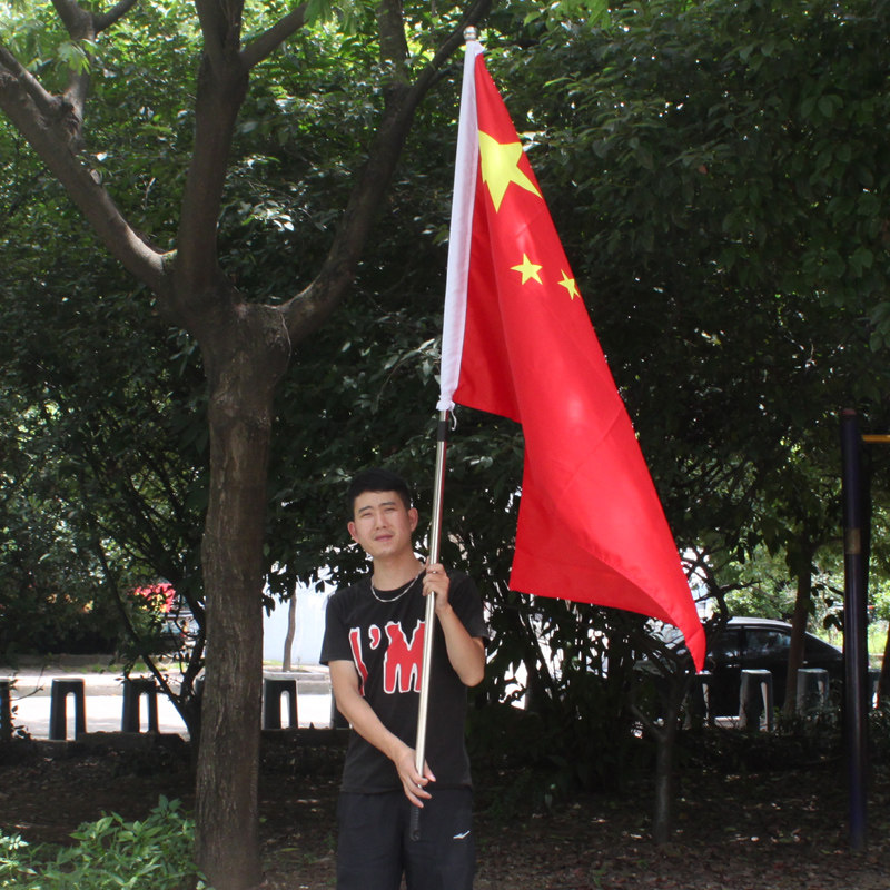 旗杆2米3米不锈钢可伸缩户外手摇国旗活动旗帜