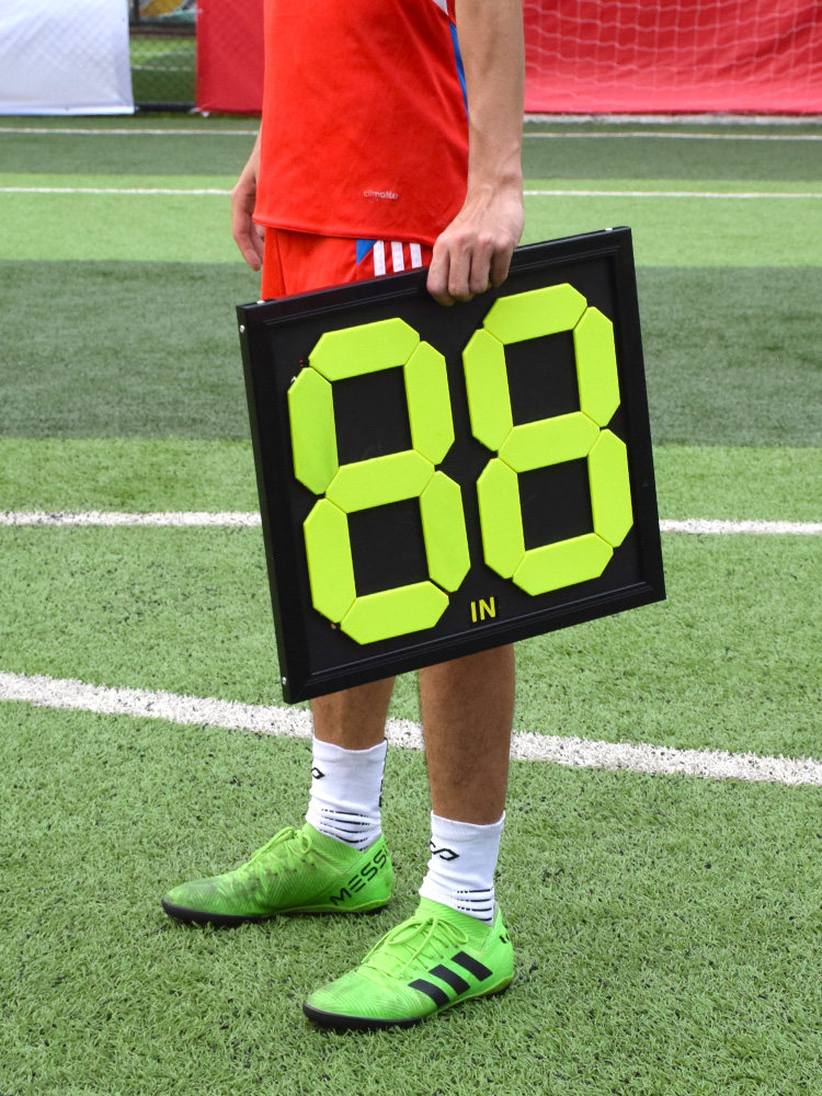 足球双面装备裁判足球比赛号牌手动四位换人二位数换人牌