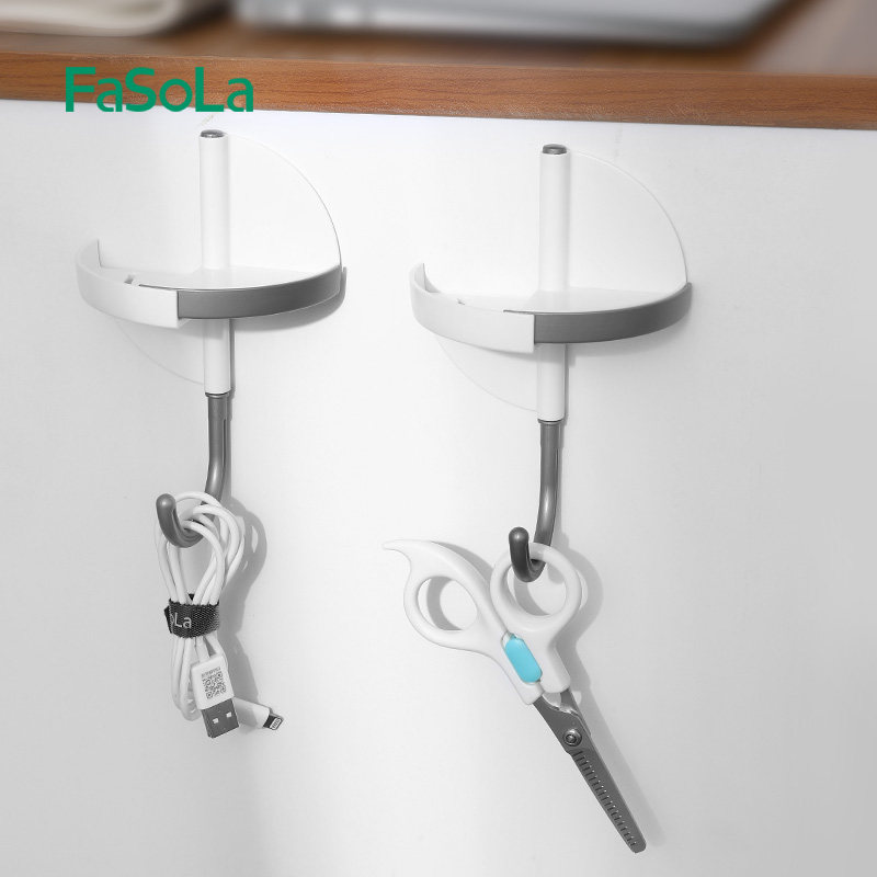 fasola旋转置物挂钩强力强力胶胶粘打孔多功能粘钩挂钩