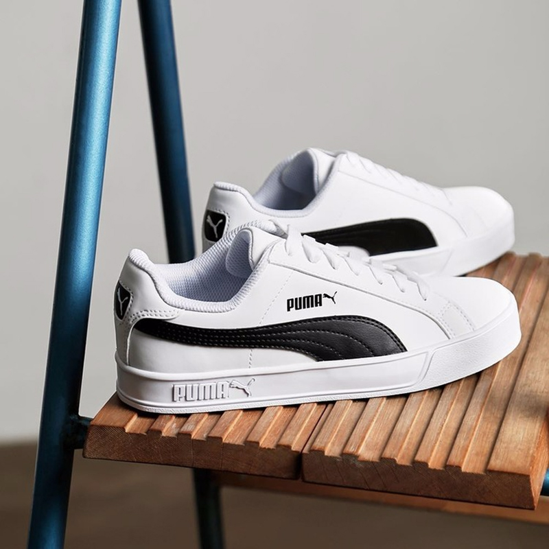 Puma Smash vulc黑白皮质高低帮休闲男女小白鞋运动板鞋359622-05 - 图2