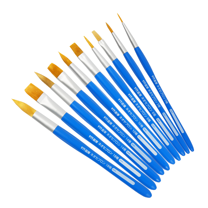 日本樱花sakura尼龙画笔圆/平头水彩画笔水粉丙烯油画笔刷单支1只包邮