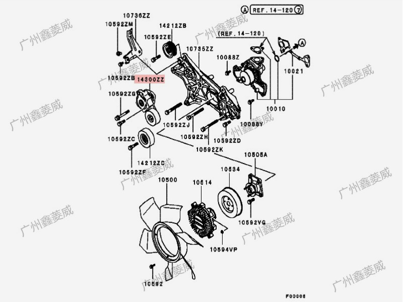 三菱4b11发电机皮带图图片