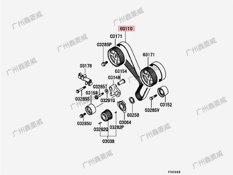 适用于三菱帕杰罗v75v77v976g75时规正时皮带皮带