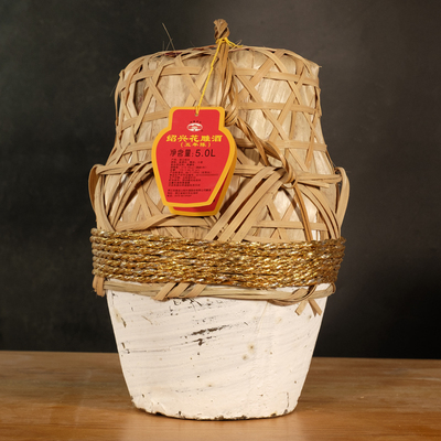 古越龙山五年陈手工花雕5kg坛装竹编10斤糯米5年冬酿加饭绍兴黄酒