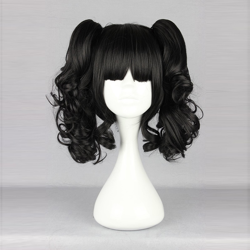 mcoser 动漫假发日系原宿风lolita假发双马尾黑色卷发