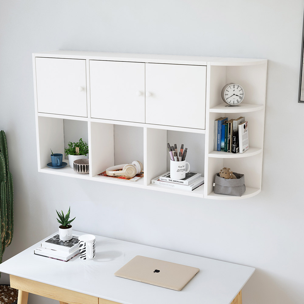 墙上书架置物架吊柜挂墙书柜墙面收纳储物柜书房书架