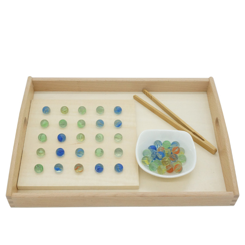 蒙台梭利夹彩蛋夹弹珠游戏蒙氏挟彩弹日常生活教具早教益智玩具