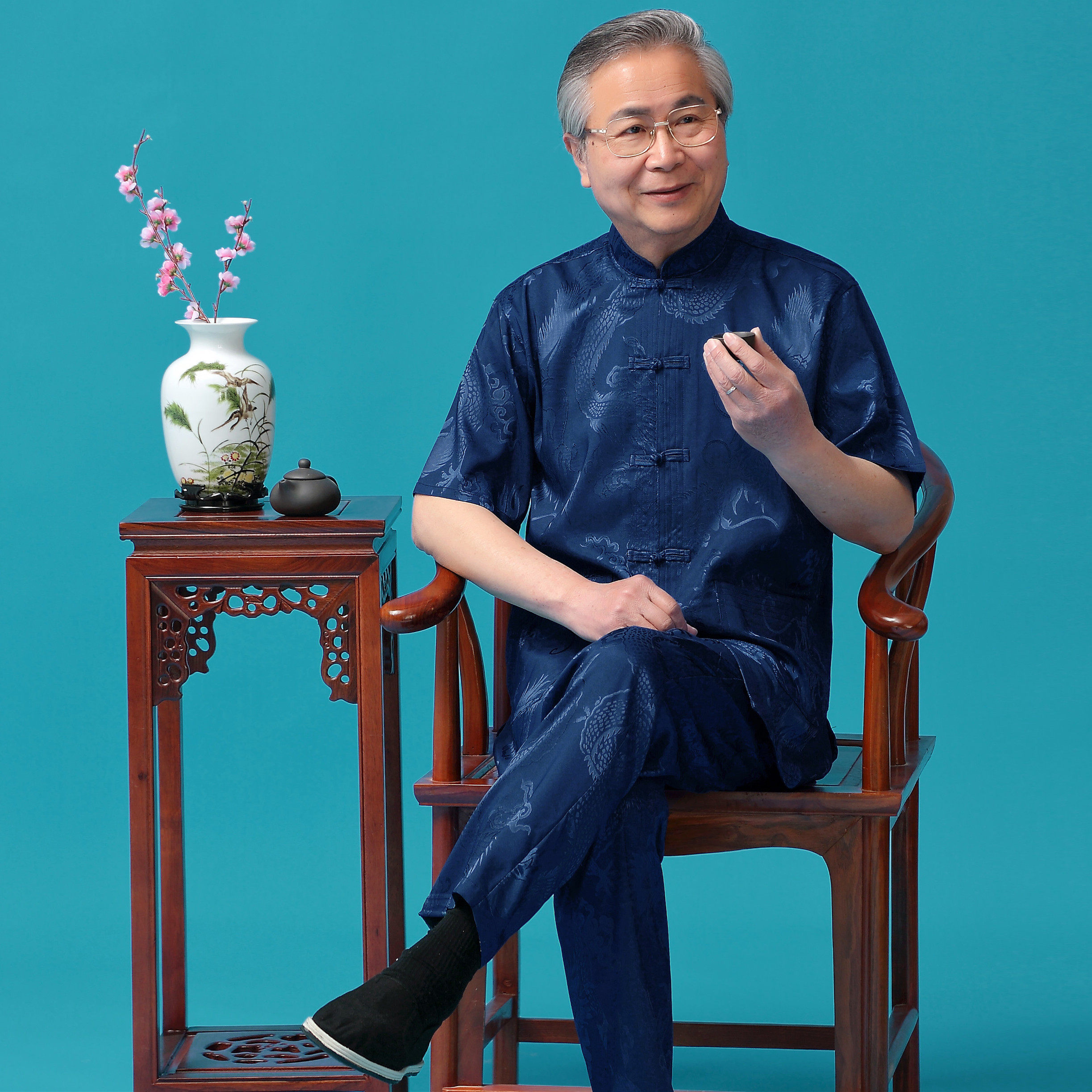 夏季中老年唐装男薄款短袖套装中国国风爸爸汉服唐装