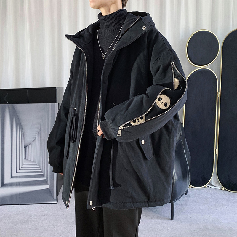 加厚保暖棉衣外套男士韩版潮牌个性时尚棉袄冬季宽松休闲连帽棉服