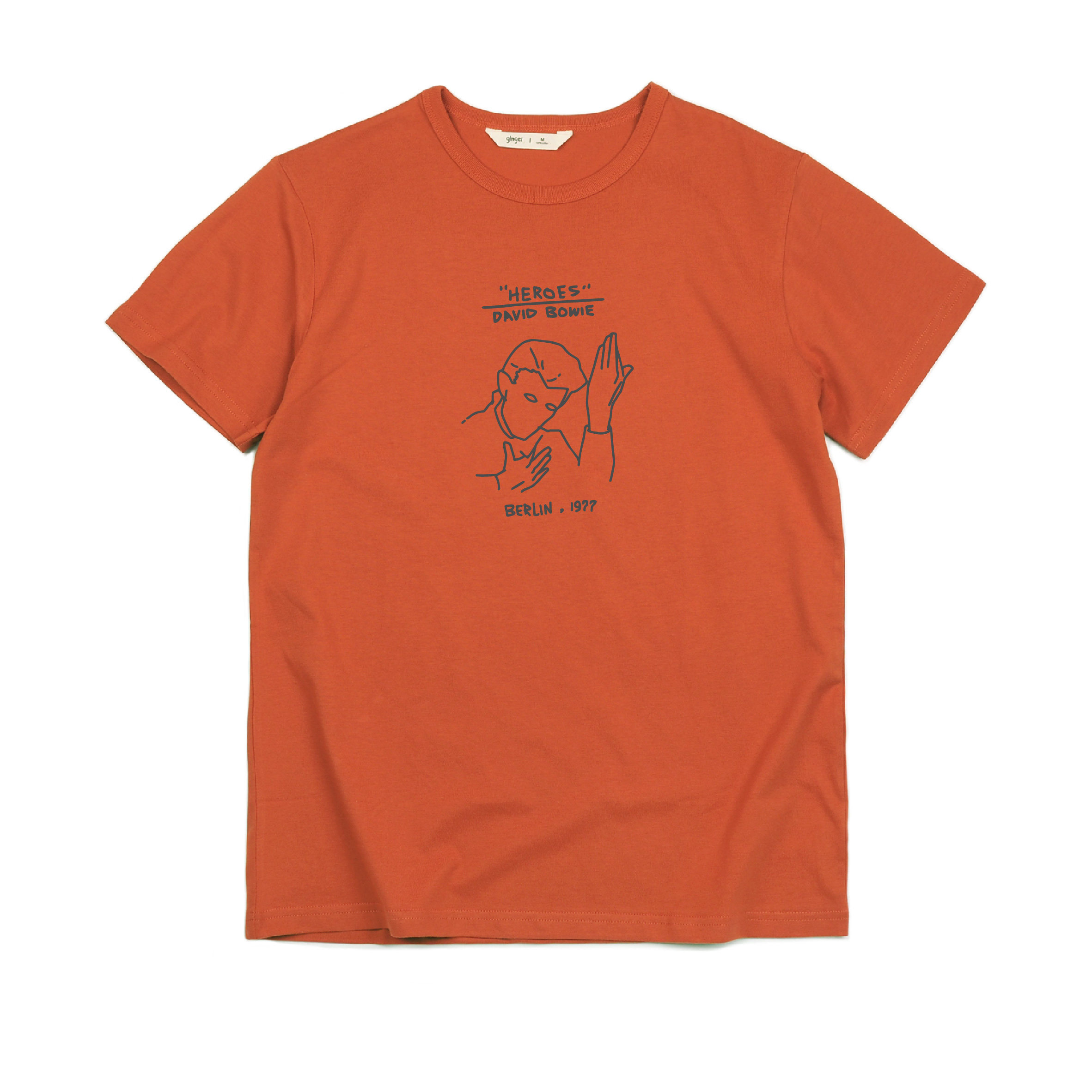 今吉gingerdavidbowie大卫鲍伊印花男款音乐全棉圆领t恤