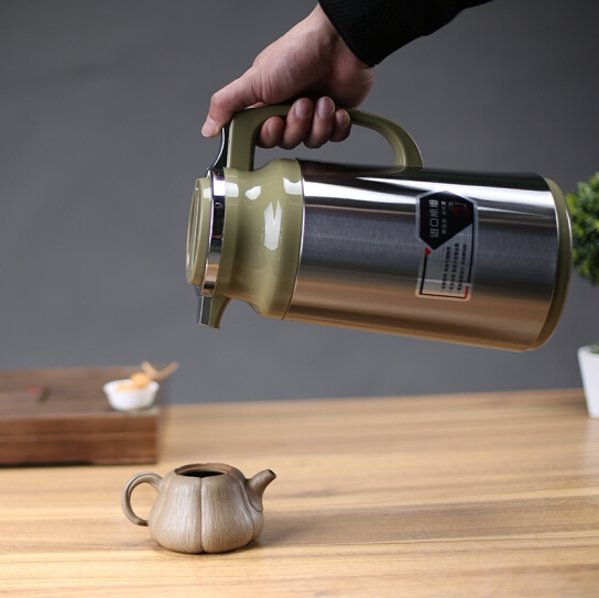 清水不锈钢家用暖壶进口玻璃内胆保温水壶办公热水瓶/壶sm-3322