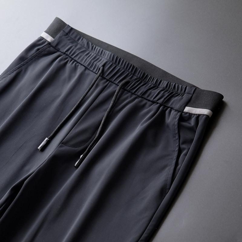 夏季超薄款九分裤轻奢透气休闲裤冰丝速干裤空调裤丝滑运动牛奶丝