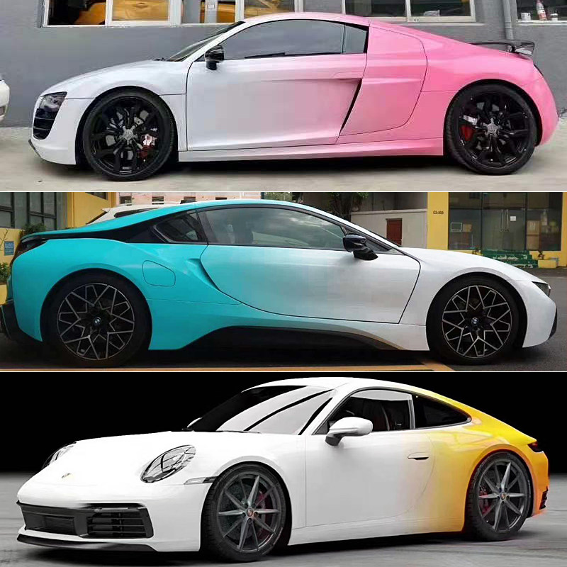 汽车车改色膜适用于奥迪a7s5q3a3q5la4la6l改装渐变变色车身改色膜