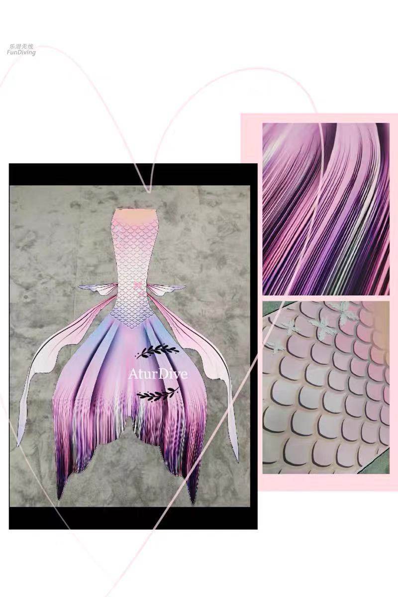 ad原创高清新手美人鱼鱼尾鱼皮成人儿童海洋馆潜水服