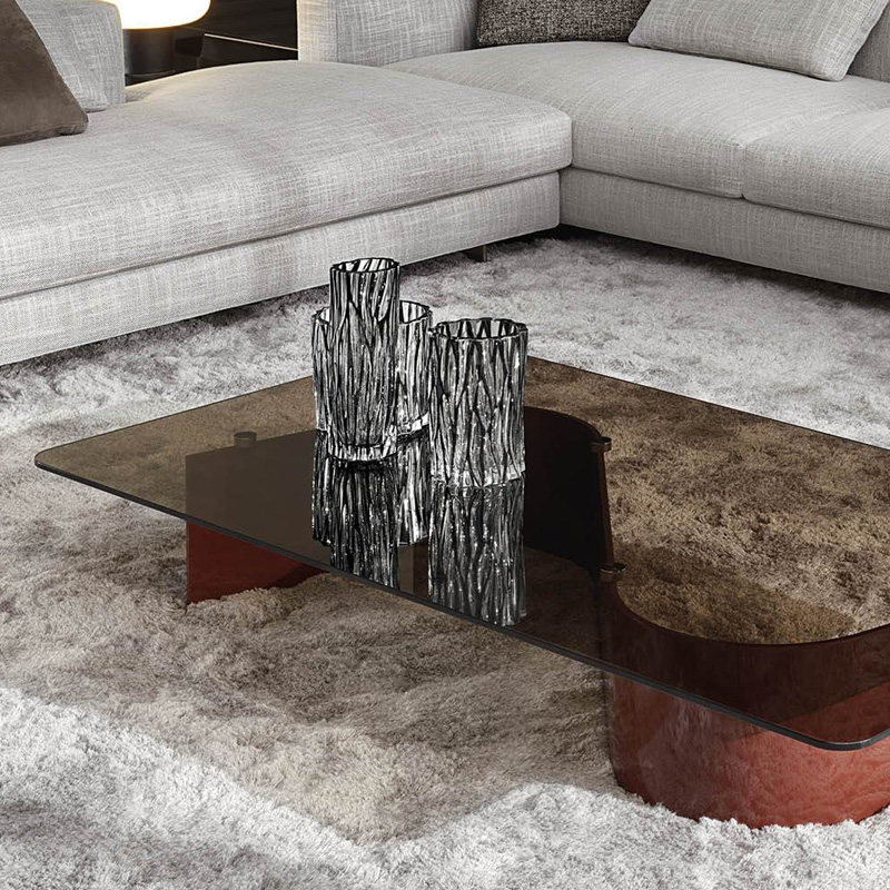 degas德加 意式极简玻璃茶几客厅现代小户型别墅圆形方形轻奢茶几