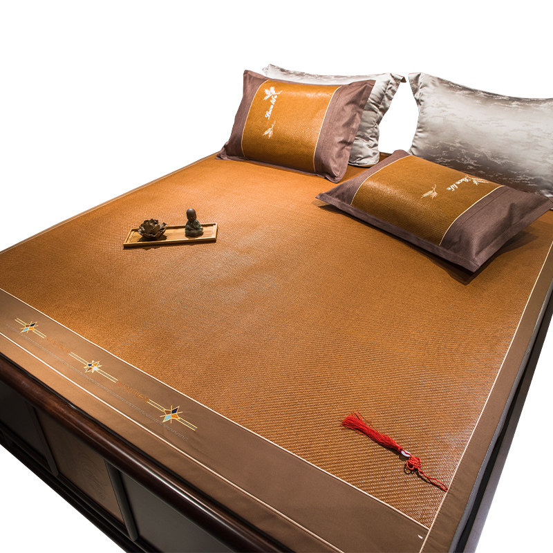 南极人藤席凉席冰丝18m两用折叠草席12米学生冰丝席