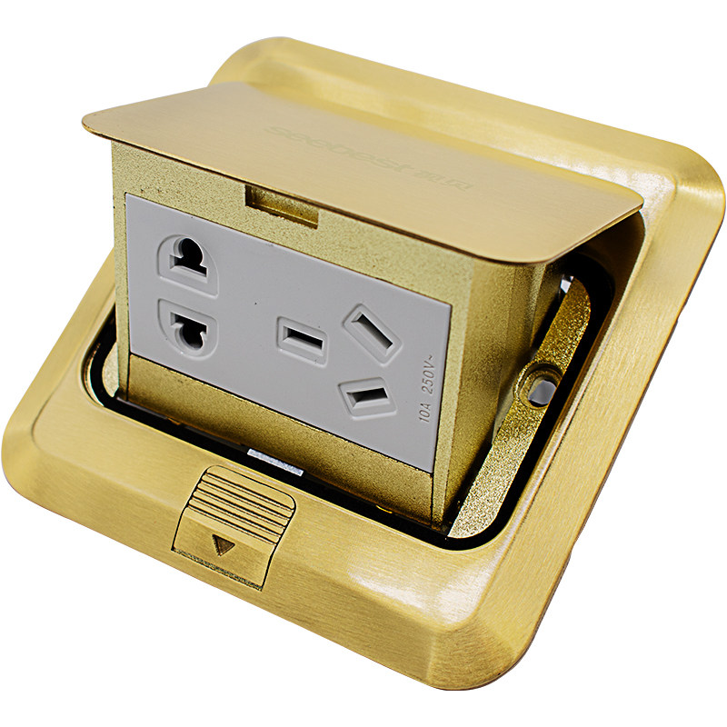 视贝开慢用地地面家地板藏式隐藏五孔电源阻尼地插