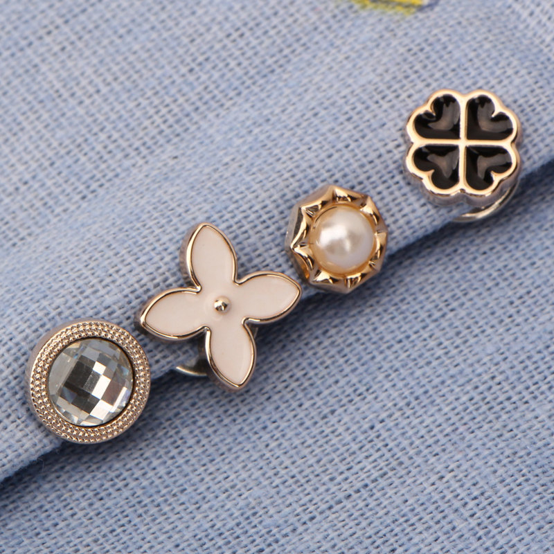 免缝百搭韩版防走光暗扣胸针扣子钉扣女衬衫开衫装饰纽扣珍珠扣