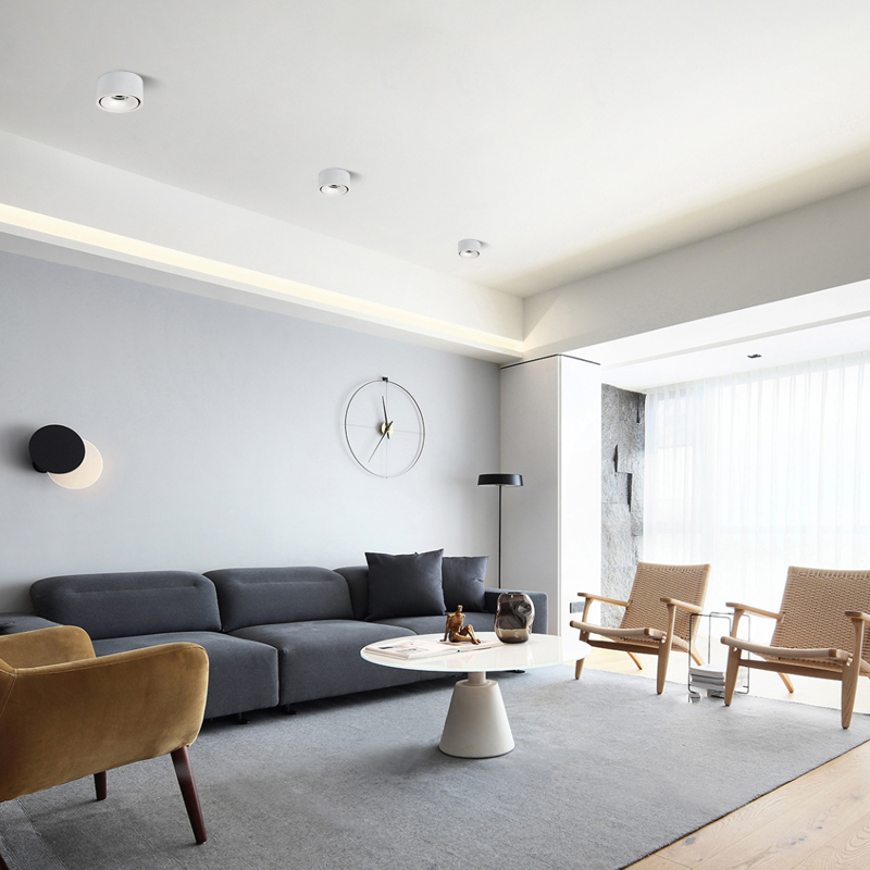 明装吸顶玄关过道开孔cob北欧吊顶射灯客厅射灯