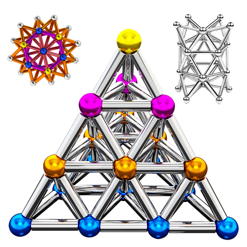 磁铁百变磁力组合套装巴克魔力铁球吸铁磁棒塑料积木