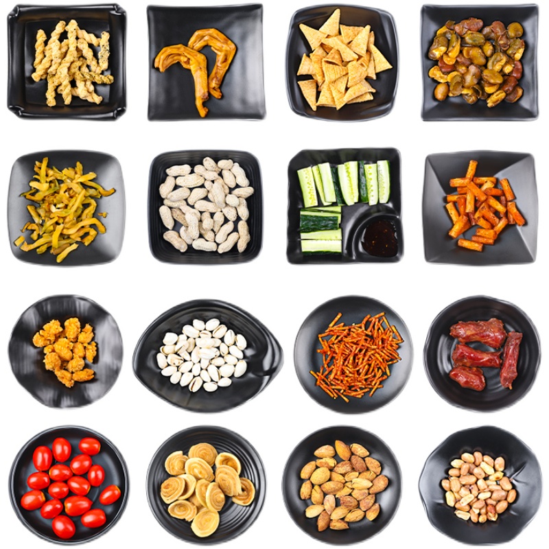 磨砂ktv酒吧双格小吃芥末鱿鱼黄瓜凉菜盘密碟