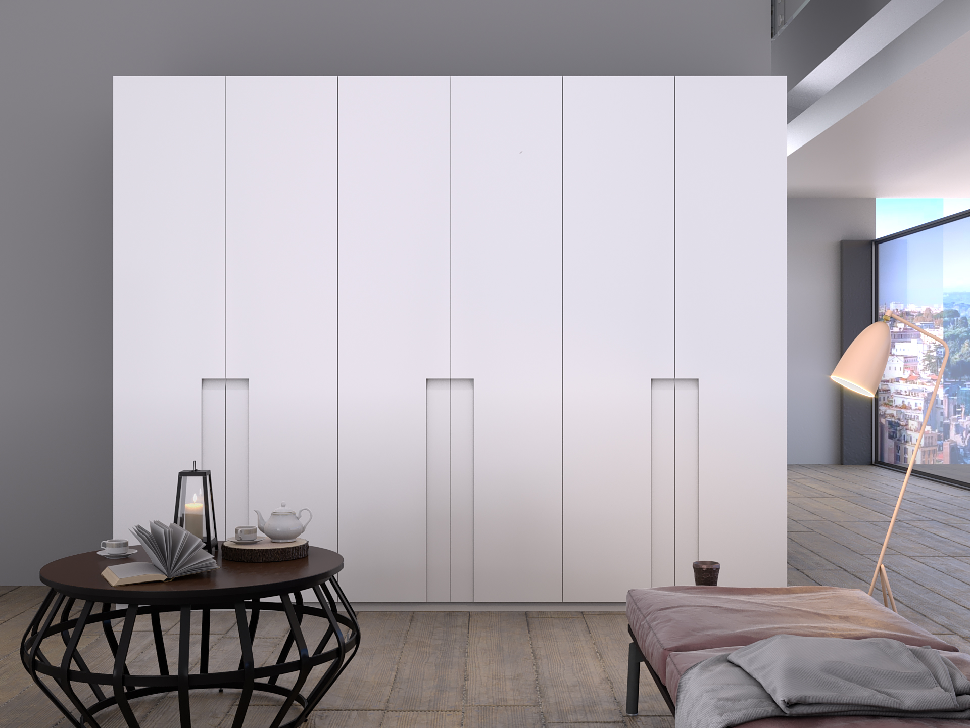 工厂新款人造板简约开门大定定制板式卧室北欧衣柜