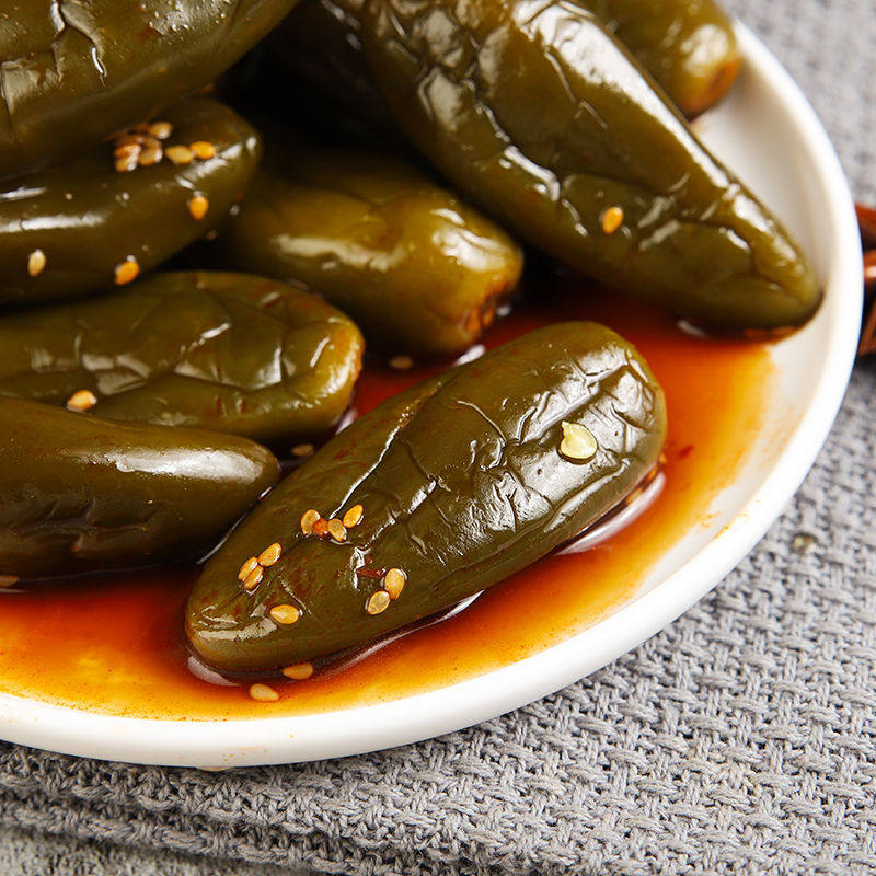 红油肉椒两份满两份500g咸辣港椒油焖朝鲜族口味腌制