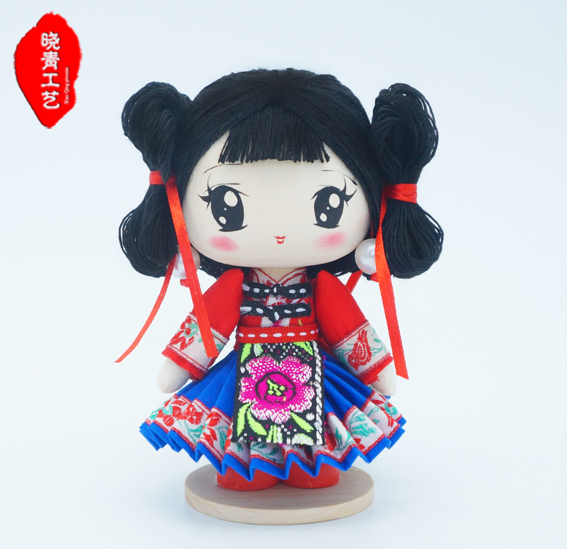 娃娃晓青工艺17cm中国国风汉族情侣唐装手工娃娃