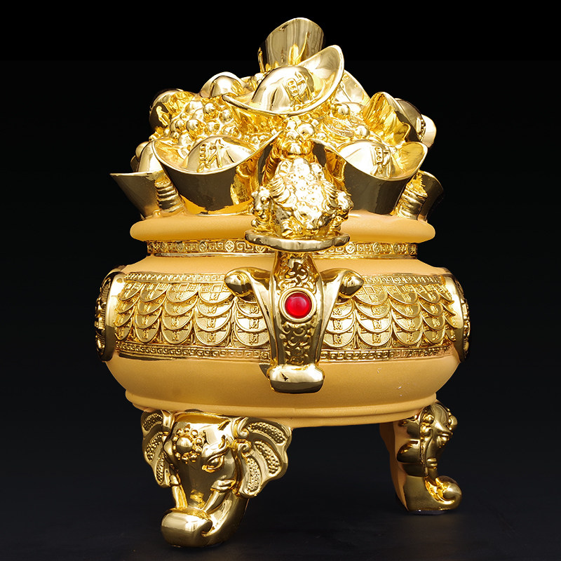 金元宝聚财乔迁店铺工艺品风水开光旺财客厅摆件摆件