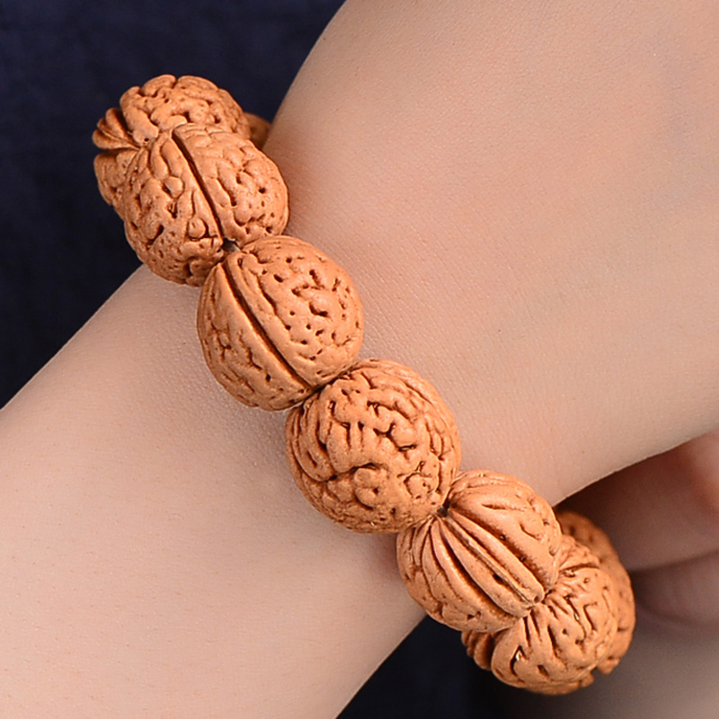 野生桃木桃核手串桃胡脑纹文玩佛珠核桃手工手链