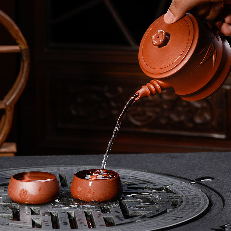 高建中名家茶壶泡茶竹节水泥清水紫砂壶正宗手工茶壶