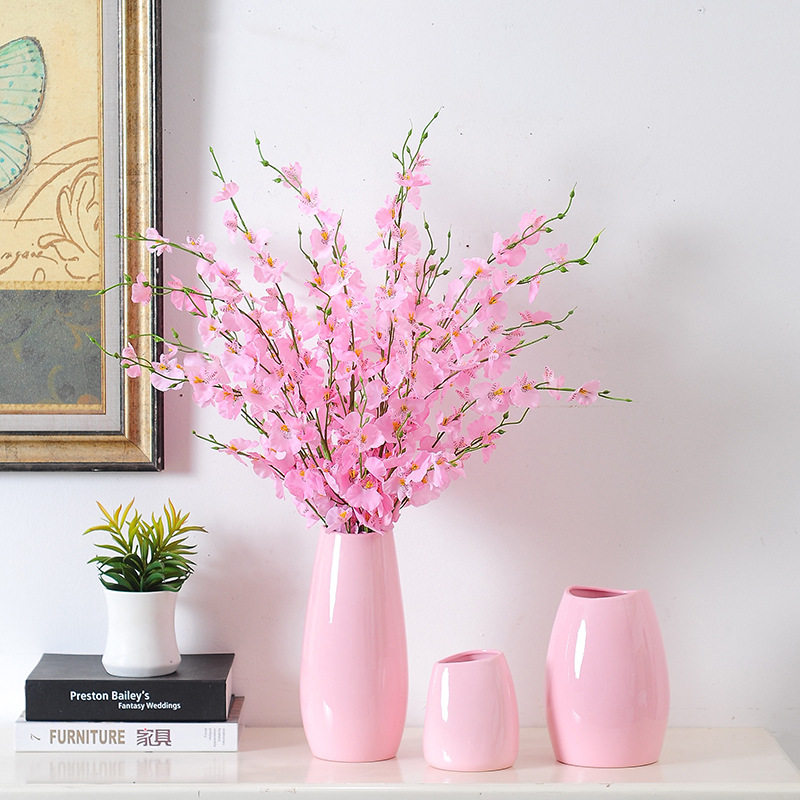 摆件跳舞仿真花带花瓶玫瑰客厅装饰品餐桌插花仿真花