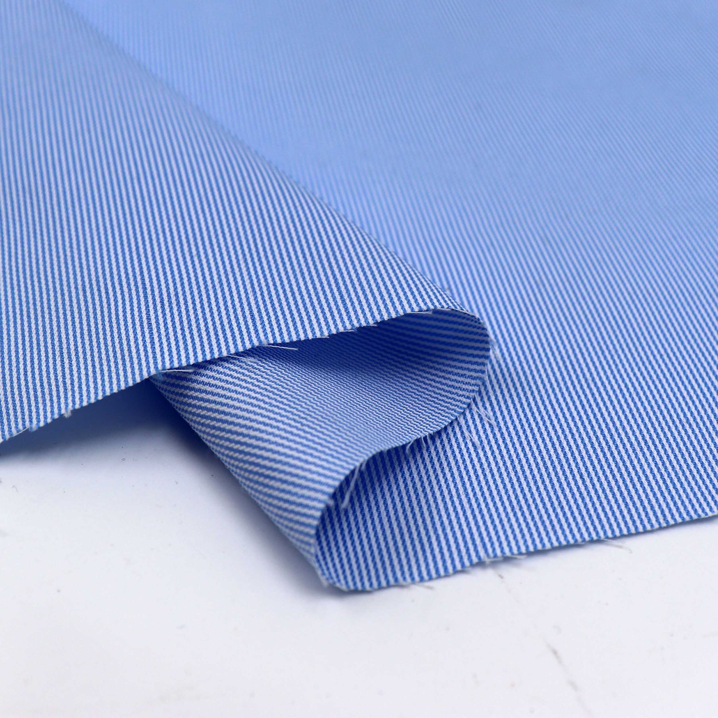 涤棉细条纹布料粗条子做手工制服连衣裙上衣裤面料休闲服衬衫t124