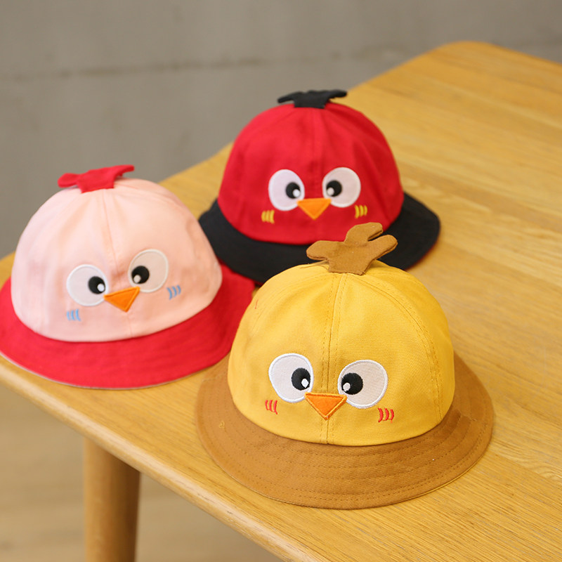儿童超萌帽子可爱小鸡盆帽萌春秋季男童女童帽子