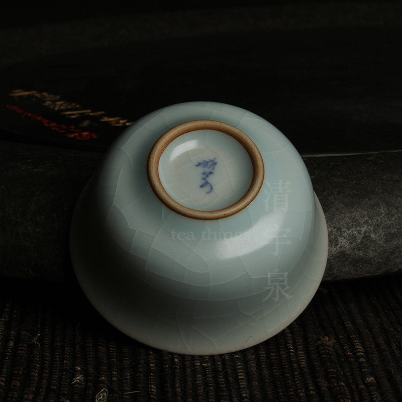 台湾蔡晓芳汝窑杯天青玛雅开片晓芳窑主人杯品杯茶杯