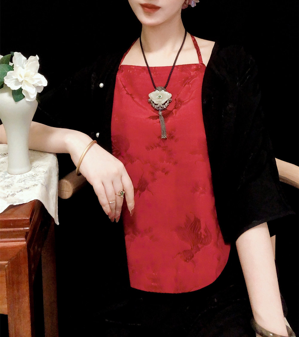 行衫原创姿态中式古典民国国风性感甜美提花肚兜