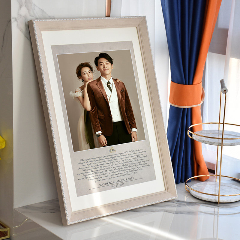 婚纱照照片相框48寸挂墙影楼结婚放大定做全家福相框
