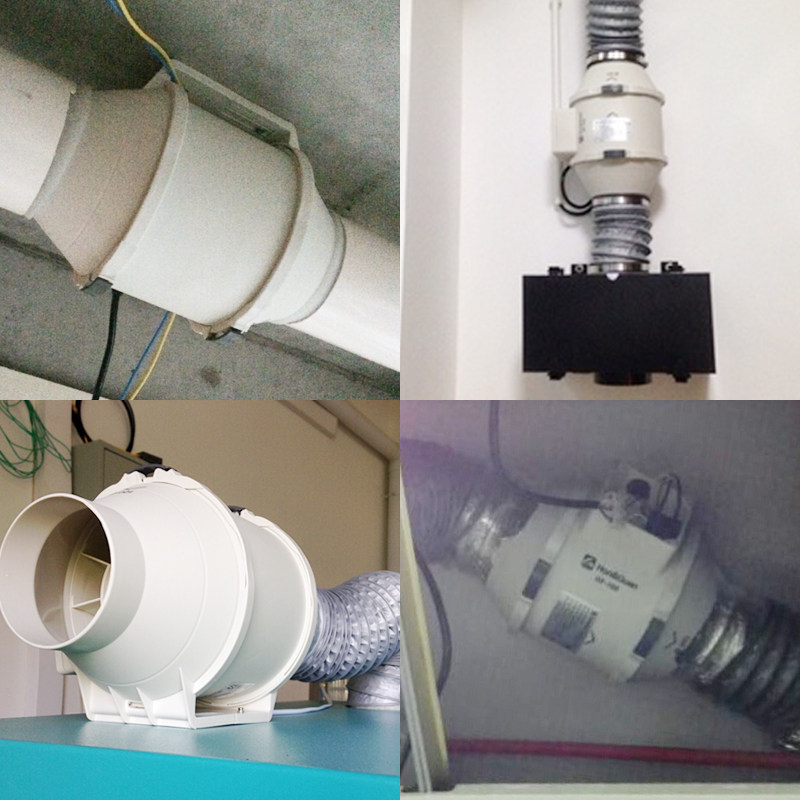 风机鸿冠圆形管道100p浴室强力抽风4寸卫生间换气扇