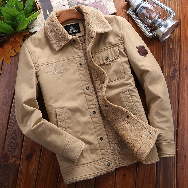 2021冬季新款男装棉衣男加绒加厚商务休闲外套宽松大码毛领棉服潮