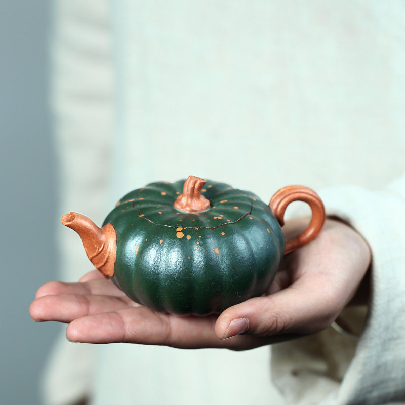 新生南瓜粉浆器绿仿生手工畅陶李新生茶壶泡茶茶壶