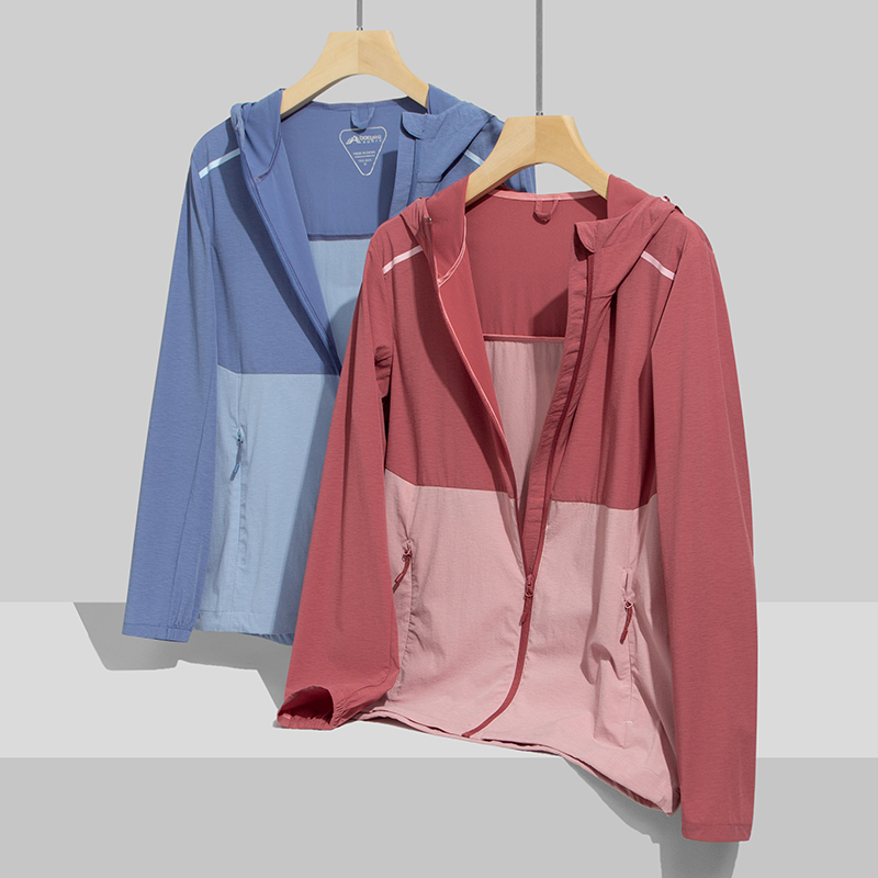 2022新款夏季防晒服男户外轻薄弹力拼色防晒衣女长袖外套透气皮肤