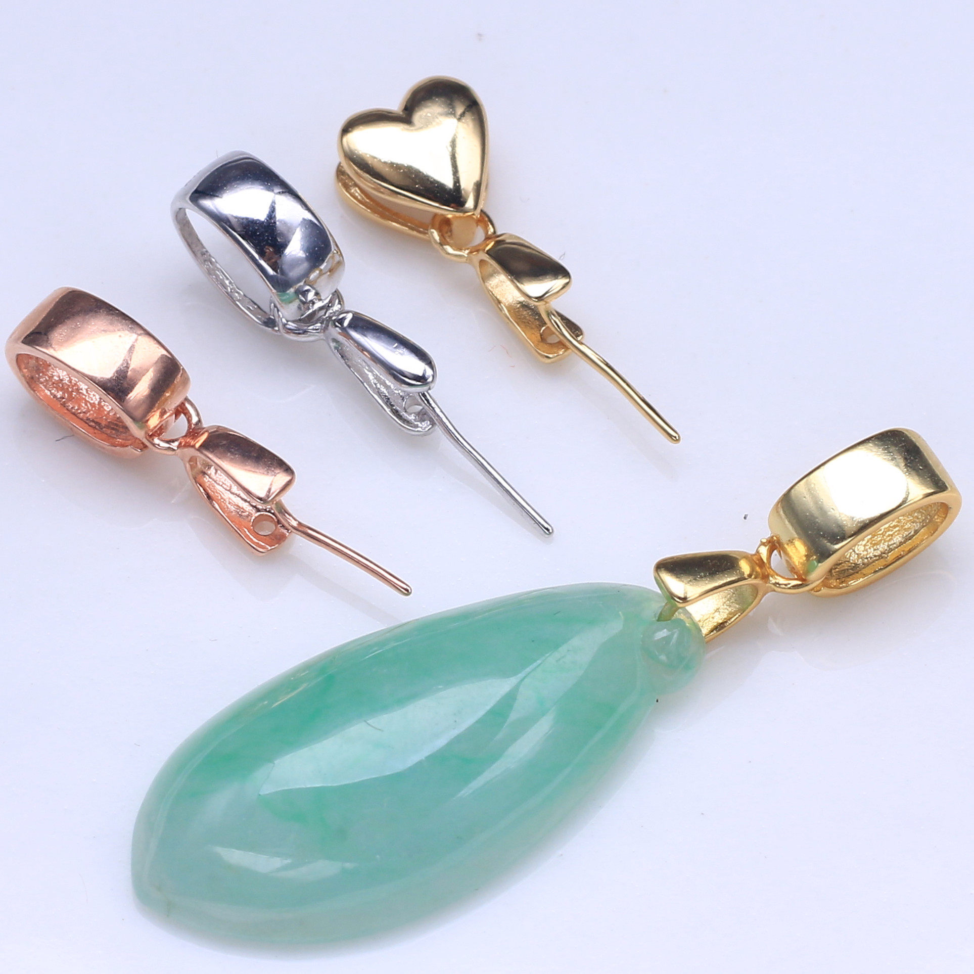 瓜子扣包s925银玉扣子吊坠扣头项链纯银连接扣