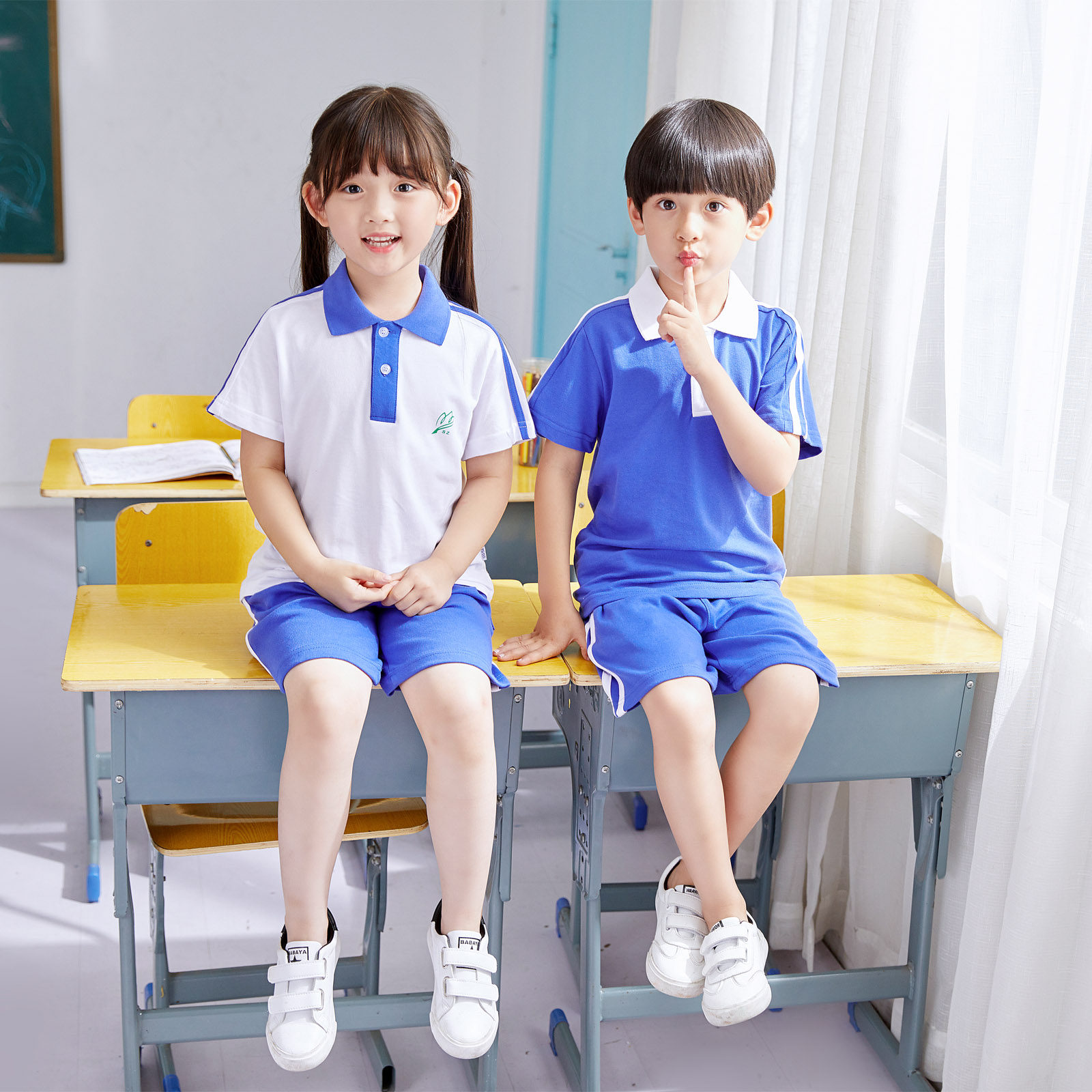 深圳校服统一小学生夏运套装短袖短裤幼儿园定制校服