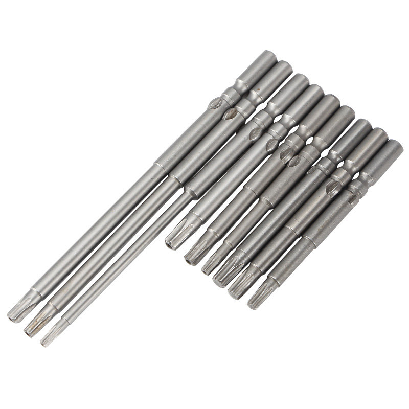 s2电动六星刀批嘴螺丝刀5mm批头梅花实心带孔电动批头