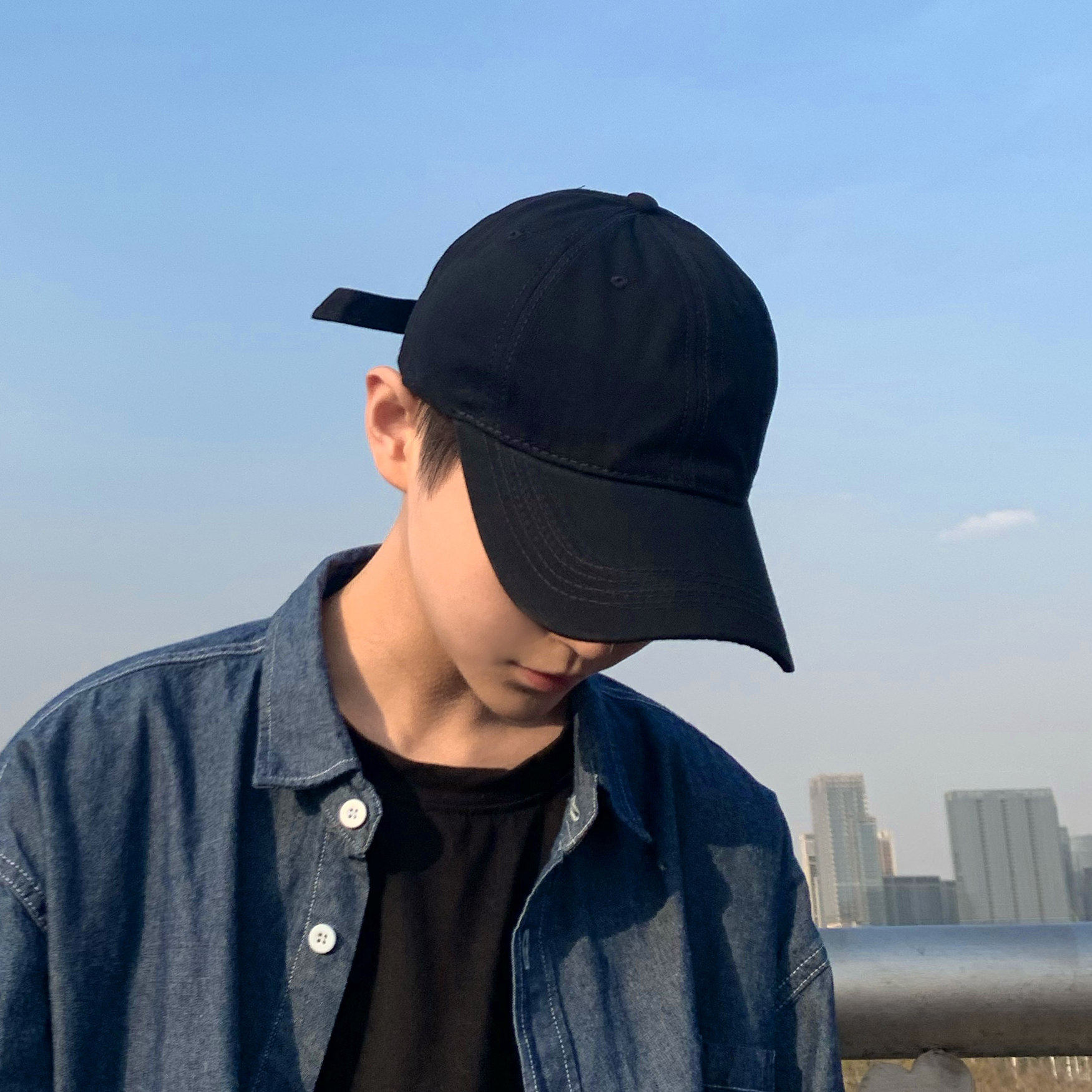 帽子太阳帽潮流网红男生棒球帽黑色ins男士鸭舌帽帽子