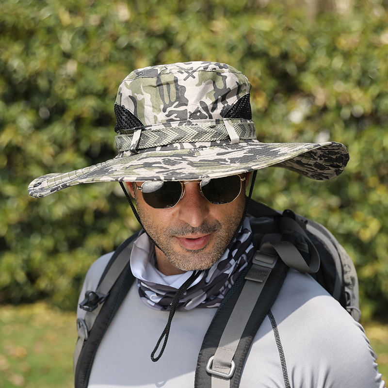 遮阳帽男士防晒户外夏季太阳帽草帽渔夫帽大工地帽子