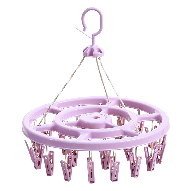 家用多功能圆盘多夹子折叠晾衣架 1元券